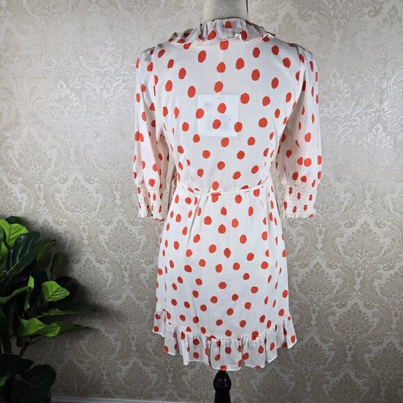 RIXO x Target Size Small Red Polka Dot Wrap Dress Ruffle Accents Puff Sleeve NWT - Picture 9 of 16